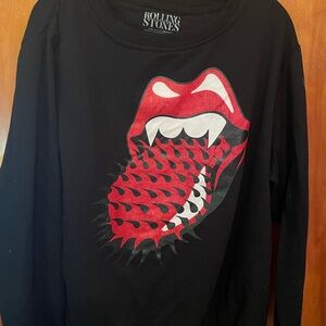 Rolling Stones black sweatshirt with spike tongue logo